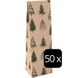 Fleszak kraftpapier Christmas Tree 10x41x8cm, 50 stuks