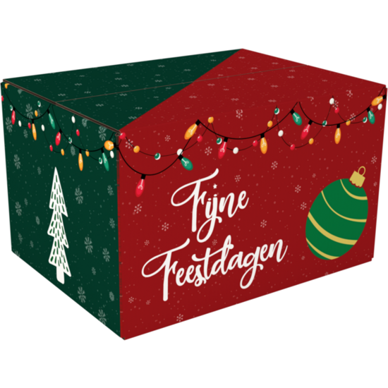 Kerstpakketdoos Fijne Feestdagen B 350x315x170mm