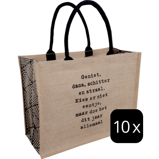 Kerstshopper Jute GROOT 43x20x34cm, 10 stuks