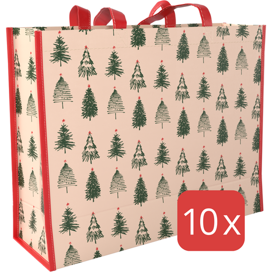 Kerstshopper Christmas tree GROOT 45x15x36cm, 10 stuks