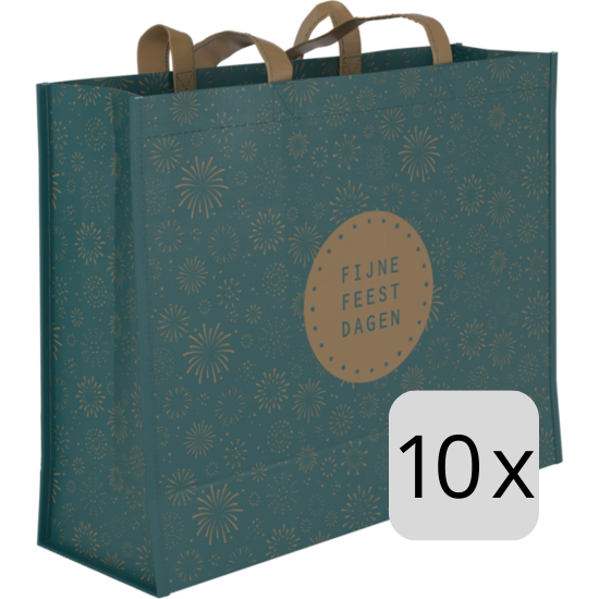 Kerstshopper Firework GROOT groen 45x15x36cm, 10 stuks